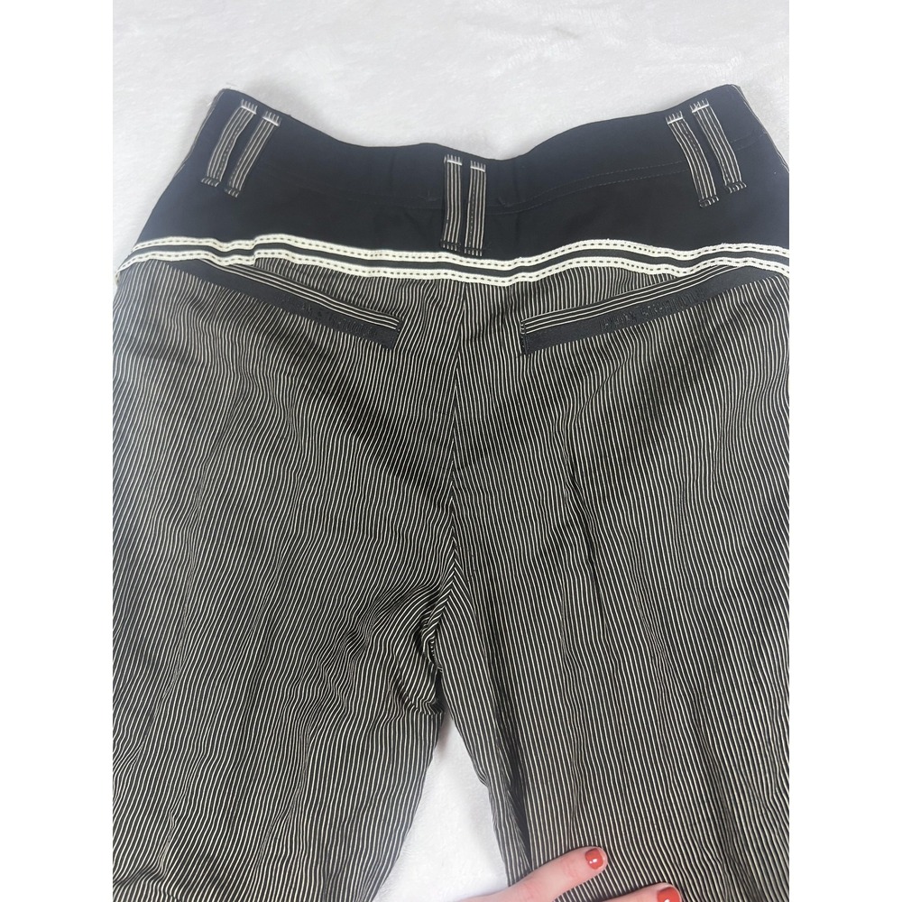 Beate‎ Heymann Streetcouture Dress Pants Womens 6 Black Stripe Side Tape Stretch